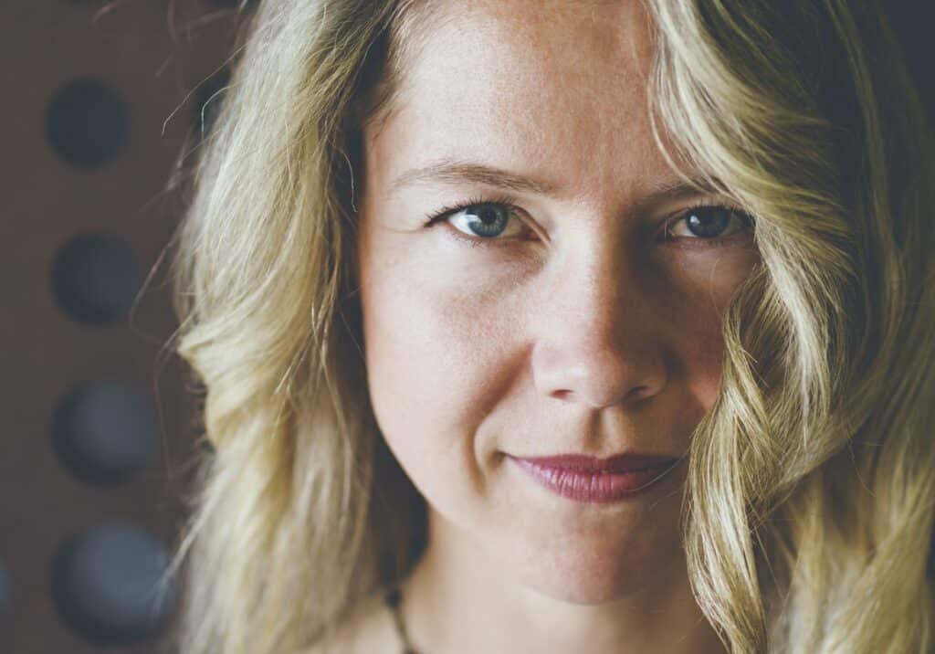 Portrait of a woman with a serious expression