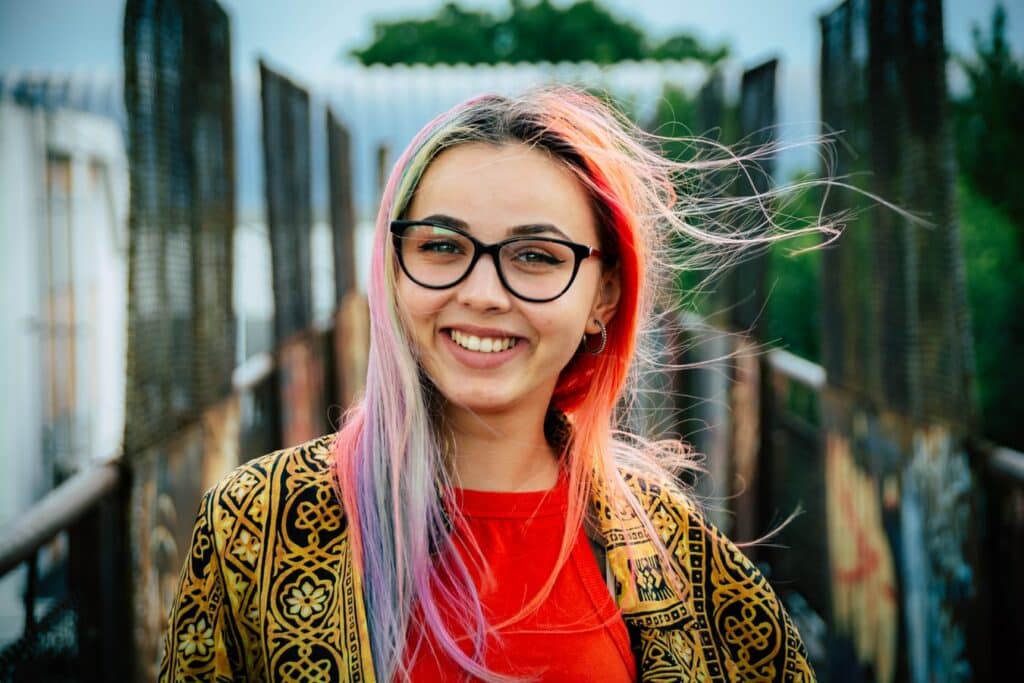 Stylish woman outside